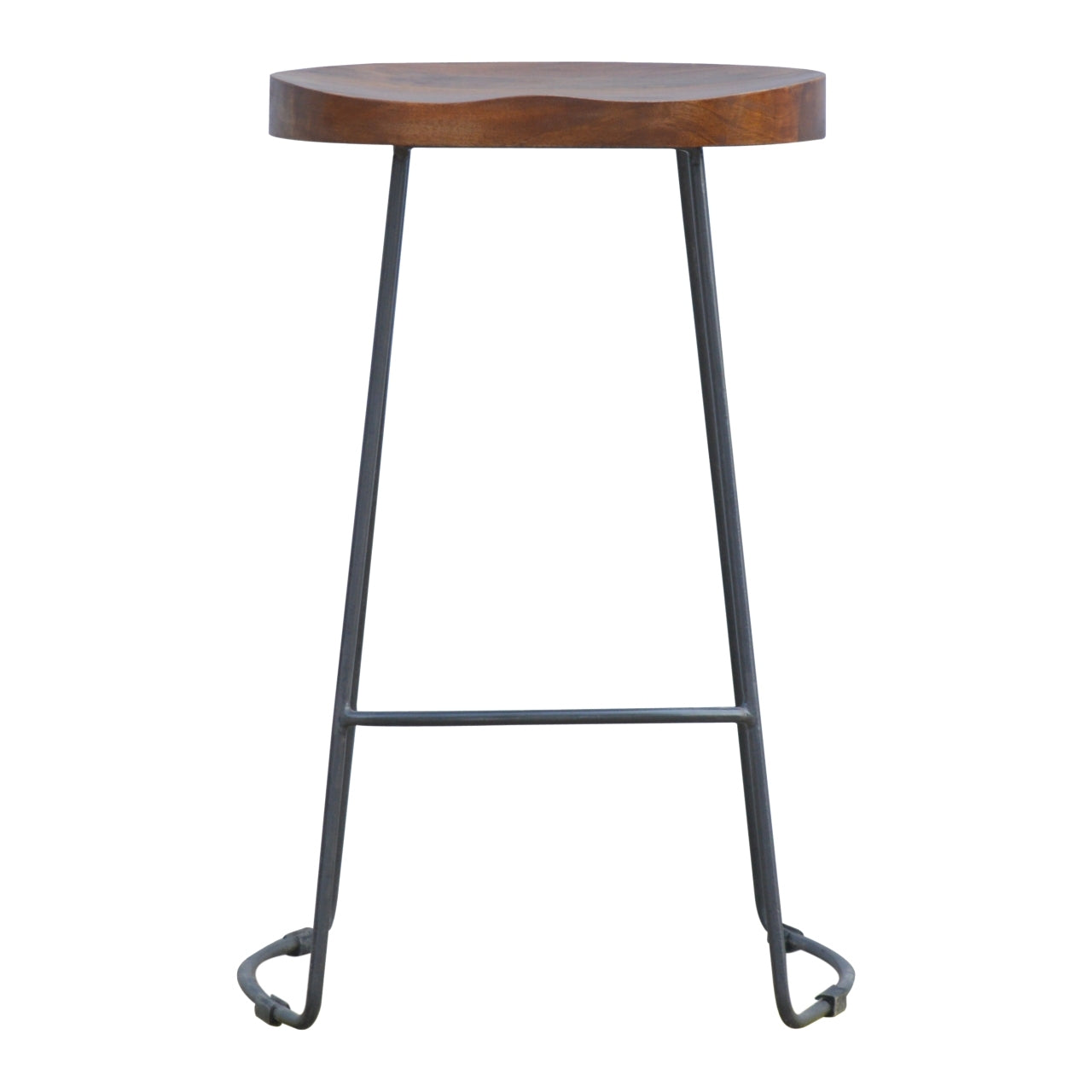 Industrial Chunky Bar Stool Chestnut Wood Metal