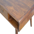 Solid Wood Curved Chestnut Coffee Table Chestnut Brown Primary Living Space Classic,Contemporary Freestanding Mango Shelves Coffee & End Tables Lacquered Rectangular Wood Solid Wood