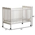 3 In 1 Convertible Crib In Storm Grey, Made Of Sustainable Pinewood, Non Toxic Finish, Comes With Locking Wheels, Wooden Nursery Furniture Stone Gray Wood