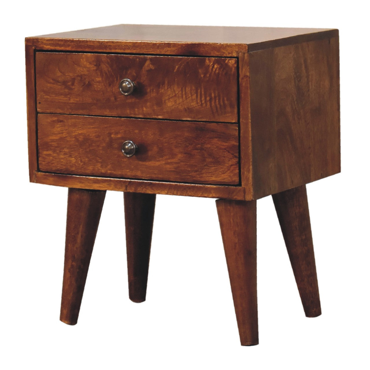 Mini Chestnut Modern Bedside Chestnut Solid Wood