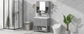 36'' Bathroom Vanity With Top Sink, Modern Mirror Cabinet With Towels Bar, Bathroom Storage Cabinet With 2 Soft Closing Doors And 6 Drawers, Single Sink Bathroom Vanity 4 Grey 4 Bathroom Freestanding Solid Wood Mdf Resin