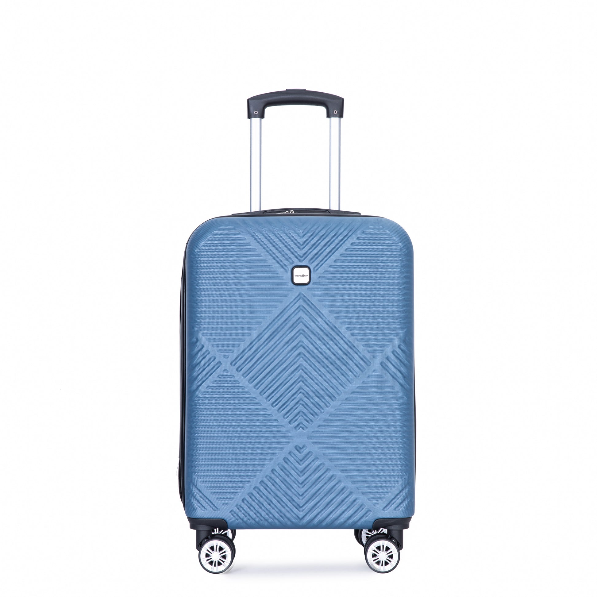 4 Piece Abs Lightweight Suitcase, 14 Inch Makeup Box, Aircraft Wheels 14 20 24 28 Blue Blue Abs