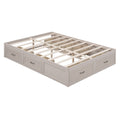 Queen Size Platform Bed With 6 Storage Drawers,Antique White Antique White Mdf Lvl