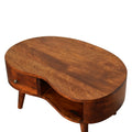 Solid Wood Mini Chestnut Wave Coffee Table Chestnut Brown Bedroom Classic,Contemporary Freestanding Mango Drawers Coffee & End Tables Lacquered Wood Solid Wood