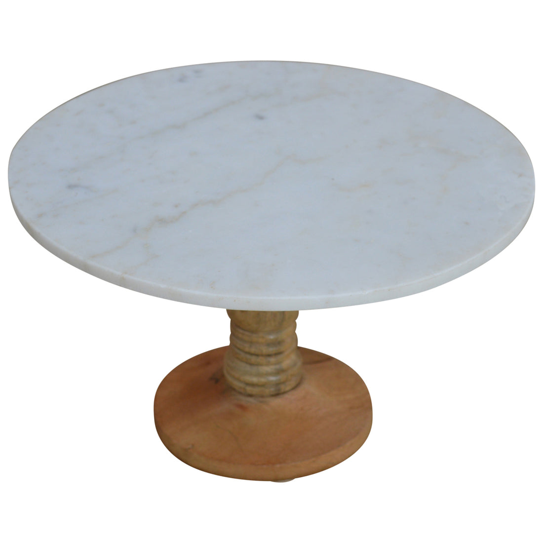 Cake Stand With Marble Top Light Brown Mid Century Modern Wood Marble,Solid Wood