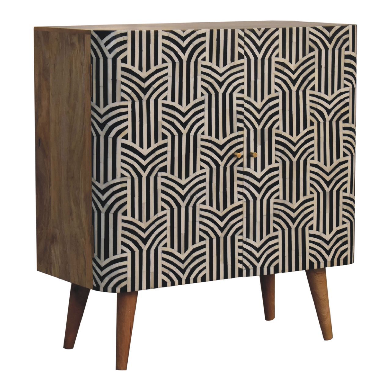 Edessa Bone Inlay Cabinet Oak Solid Wood