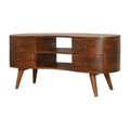 Chestnut Wave Entertainment Unit Chestnut Solid Wood