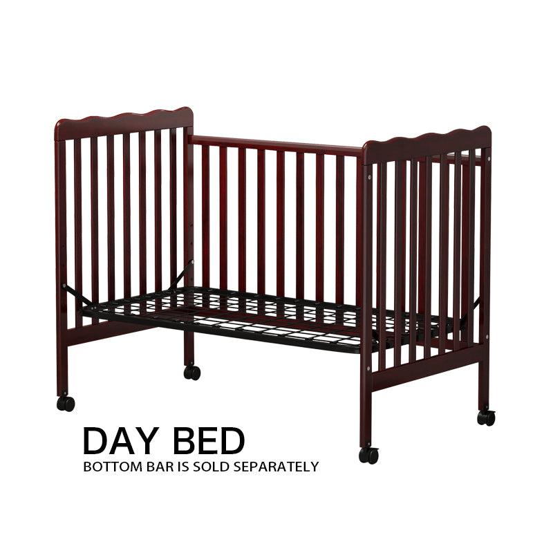 3 In 1 Convertible Crib In Espresso, Made Of Sustainable Pinewood, Non Toxic Finish, Comes With Locking Wheels, Wooden Nursery Furniture Espresso Wood