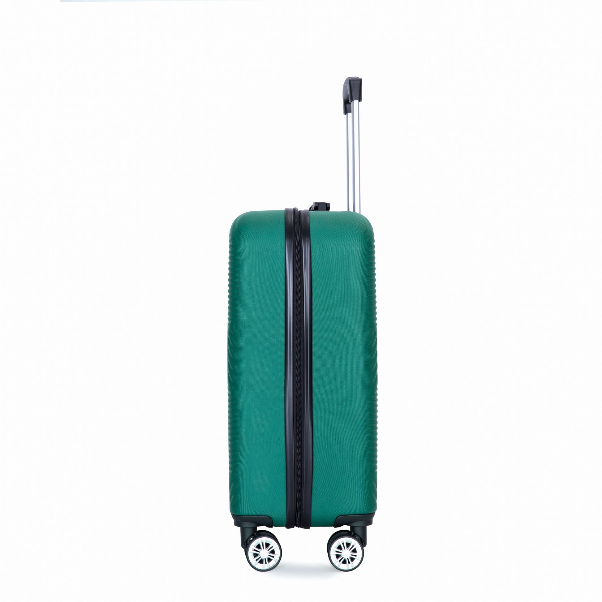 4 Piece Abs Lightweight Suitcase, 14 Inch Makeup Box, Aircraft Wheels 14 20 24 28 Dark Green Dark Green Abs