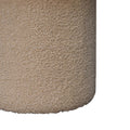 Cream Boucle Mushroom Footstool Cream Foam Wood Fabric