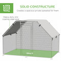 Pawhut Large Chicken Coop Metal Chicken Run With Waterproof And Anti Uv Cover, Flat Shaped Walk In Fence Cage Hen House For Outdoor And Yard Farm Use, 1.26