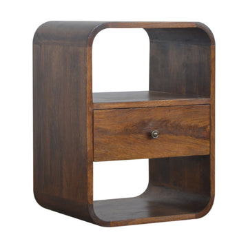 Chestnut Curved Edge Bedside Chestnut Solid Wood