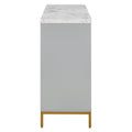 Modern Sideboard With Extra Large Storage Space With Metal Handles And Support Legs For Living Room And Dining Room Light Grey Light Gray Mdf