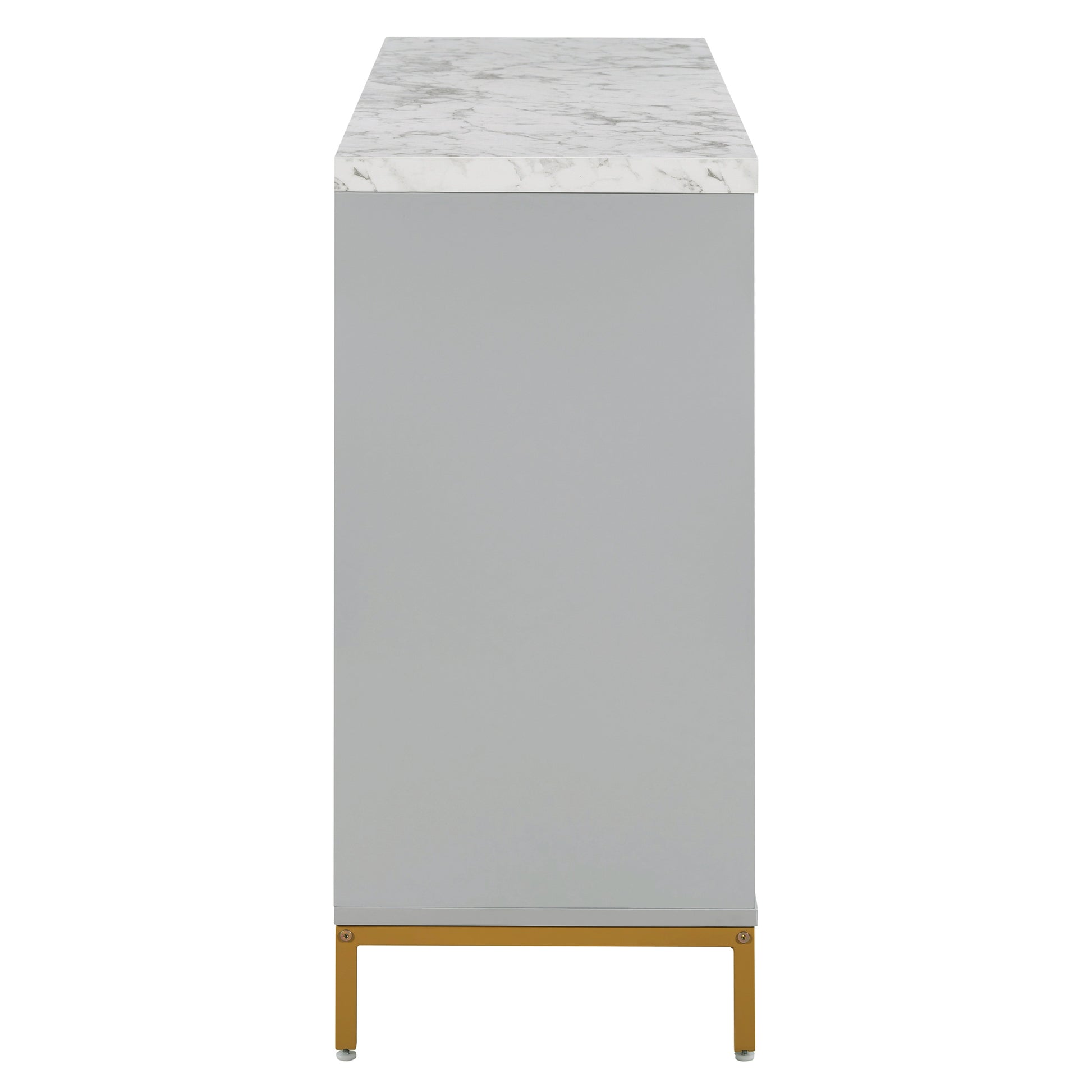 Modern Sideboard With Extra Large Storage Space With Metal Handles And Support Legs For Living Room And Dining Room Light Grey Light Gray Mdf
