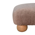 Mocha Faux Fur Nordic Footstool Mocha Foam Wood Fabric