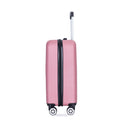 4 Piece Abs Lightweight Suitcase, 14 Inch Makeup Box, Aircraft Wheels 14 20 24 28 Pink Pink Abs