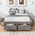 Full Size Platform Bed With 6 Storage Drawers,Antique Gray Antique Gray Mdf Lvl