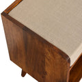 Mud Linen Nordic Storage Bench Chestnut Foam Wood Fabric