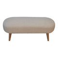 Boucle Hallway Bench Cream Foam Wood Fabric