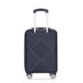 2Piece Luggage Sets Abs Lightweight Suitcasespinner Wheels, 20 14 Black Black Abs