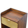 Manila Gold One Drawer Bedside Chestnut Wood Metal