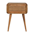 Mini Woven Bedside Oak Wood Rattan