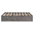 Queen Size Platform Bed With 6 Storage Drawers,Antique Gray Antique Gray Mdf Lvl