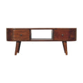 Chestnut Round Open Media Unit Chestnut Solid Wood
