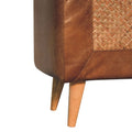 Large Seagrass Buffalo Hide Nordic Bench Oak Leather Solid Wood