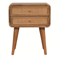 Close Knit 2 Drawer Bedside Oak Wood Rattan