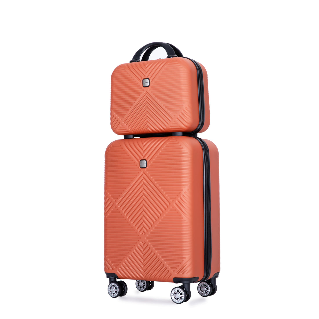 2Piece Luggage Sets Abs Lightweight Suitcasespinner Wheels, 20 14 Dark Orange Orange Dark Orange Abs