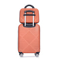 2Piece Luggage Sets Abs Lightweight Suitcasespinner Wheels, 20 14 Dark Orange Orange Dark Orange Abs