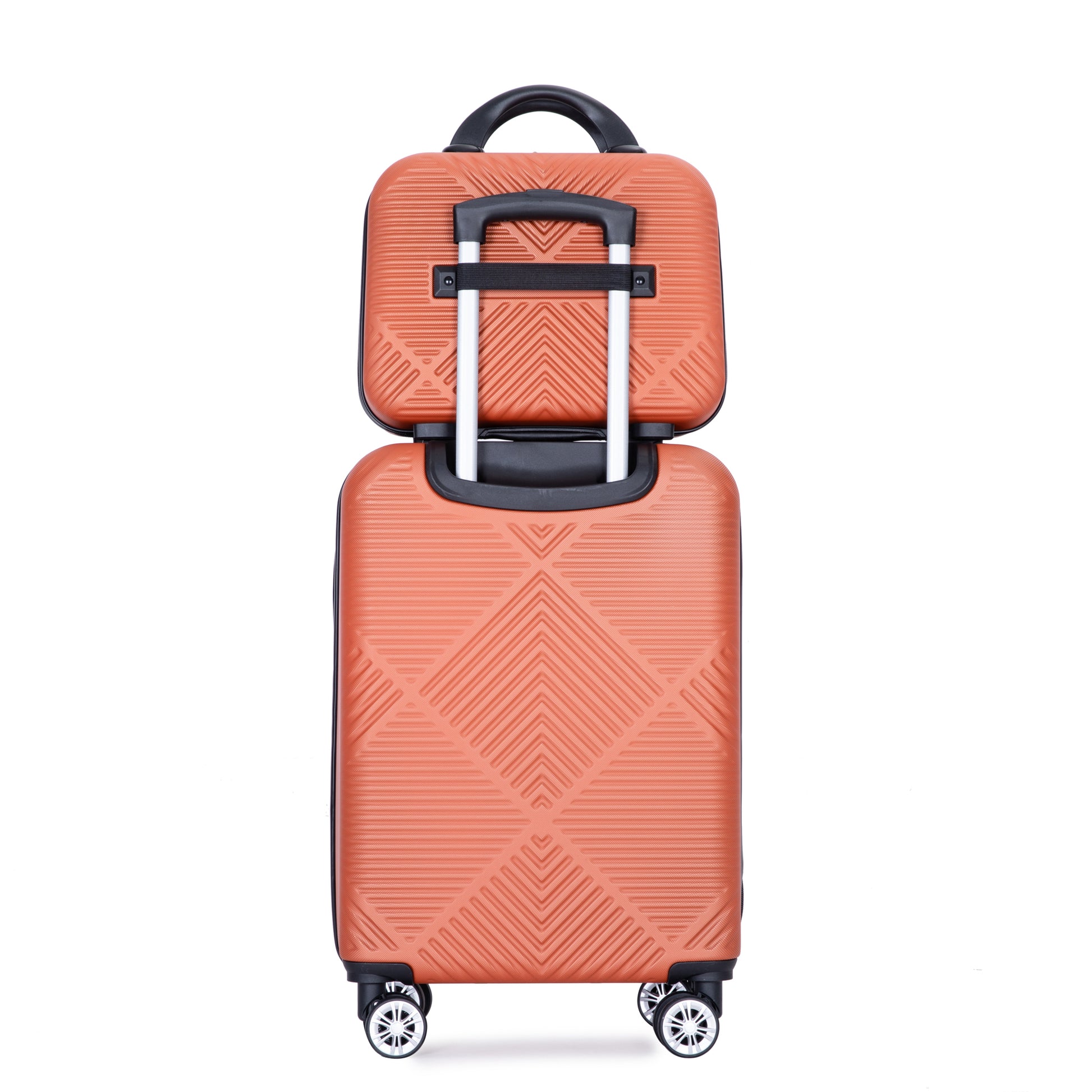 2Piece Luggage Sets Abs Lightweight Suitcasespinner Wheels, 20 14 Dark Orange Orange Dark Orange Abs