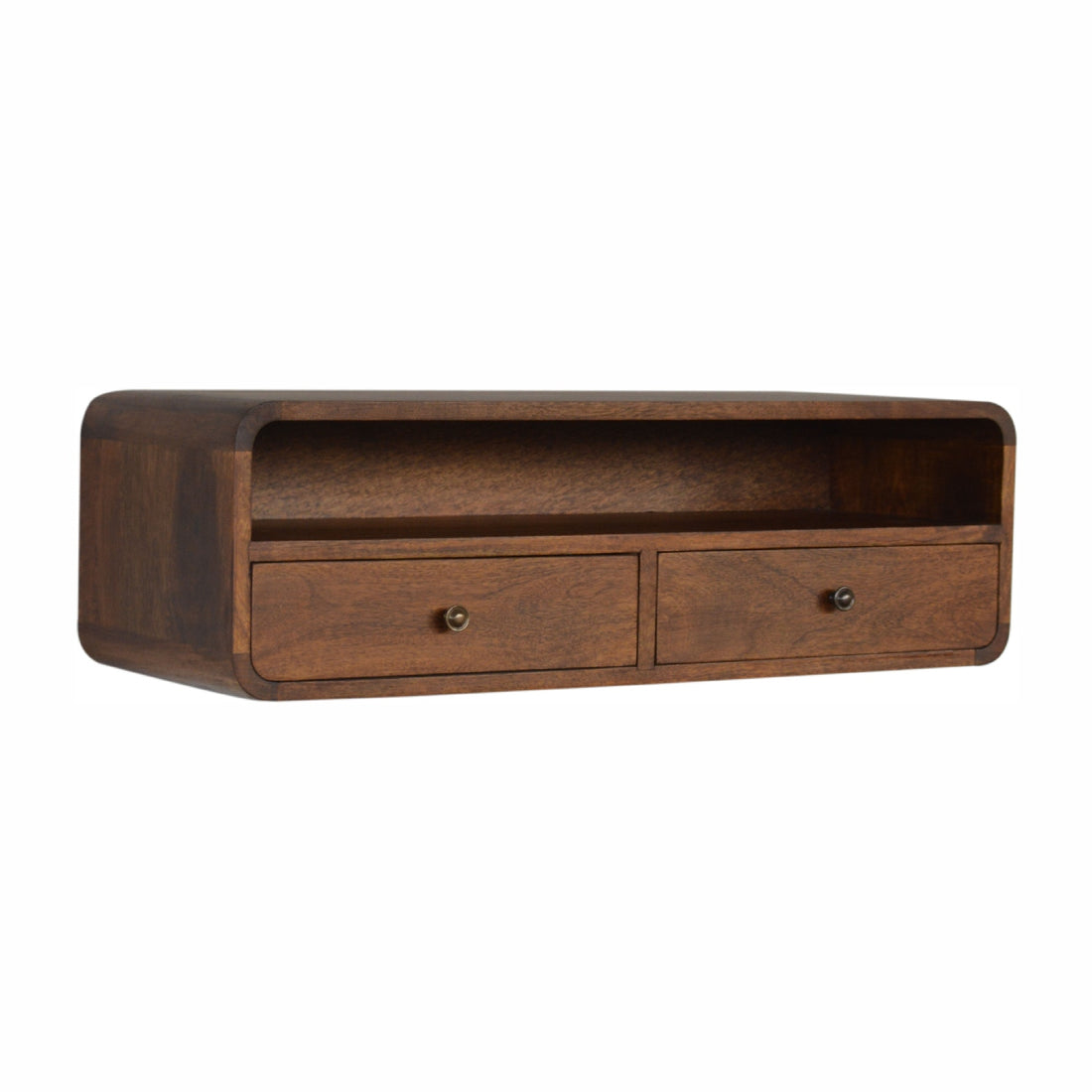 Floating Chestnut Open Console Chestnut Solid Wood