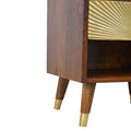 Manila Gold One Drawer Bedside Chestnut Wood Metal