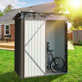 Patio, Lawn & Garden,5*3Ft Outdoor Storage Shed,Tool Shed With Sloping Roof And Lockable Door, Metal Shed For Backyard Garden Patio Lawn, Brown Brown Year Round Use Metal