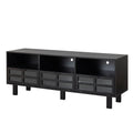 Tv Stand,Tv Cabinet,American Country Style Tv Lockers,The Toughened Glass Door Panel,Metal Handles,Birch Legs,Turn Down The Drawer,Can Be Placed In Lounge Room,Living Room Or Bedroom,Color:Black Black Primary Living Space 60 69 Inches 60 69 Inches