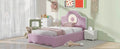 Twin Size Upholstered Platform Bed With Led Headboard, Pink Box Spring Not Required Twin Pink Wood Bedroom Upholstered