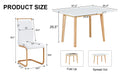 Stone Burning Tabletop With Rubber Wooden Legs, Foldable Computer Desk, Foldable Office Desk,4 Modern Pu Leather High Back Cushion Side Chair With Wood Grain Metal Legs. Zd 1545C 1162 White Sintered Stone