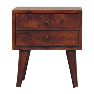 Mini Chestnut Modern Bedside Chestnut Solid Wood