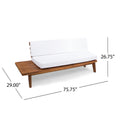 Hillcrest V Shaped 4 Piece Sofa Set Sbwhi White Acacia Wood