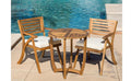 Hermosa Kd Wood Dining Set With Cushions Yes Teak Water Resistant Cushion Acacia Wood