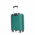 4 Piece Abs Lightweight Suitcase, 14 Inch Makeup Box, Aircraft Wheels 14 20 24 28 Dark Green Dark Green Abs