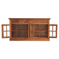 Large Glazed Sideboard Chestnut Solid Wood