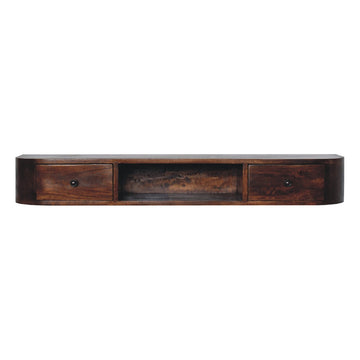 Lunar 2 Drawer Floating Console Chestnut Solid Wood