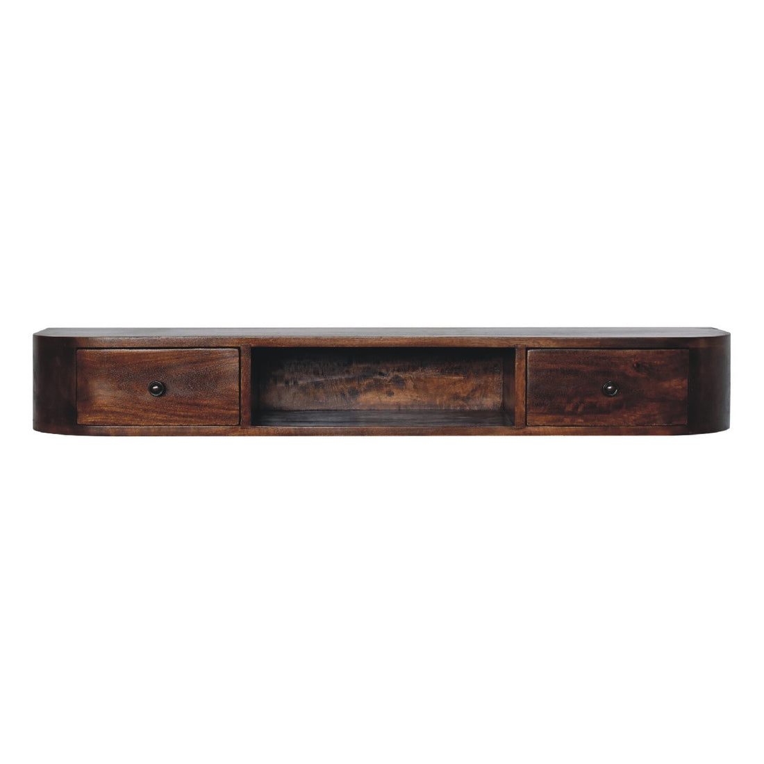 Lunar 2 Drawer Floating Console Chestnut Solid Wood