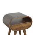 Grey Washed Circular Bedside Gray Wash Solid Wood