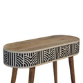 Edessa Bone Inlay Console Table Oak Solid Wood