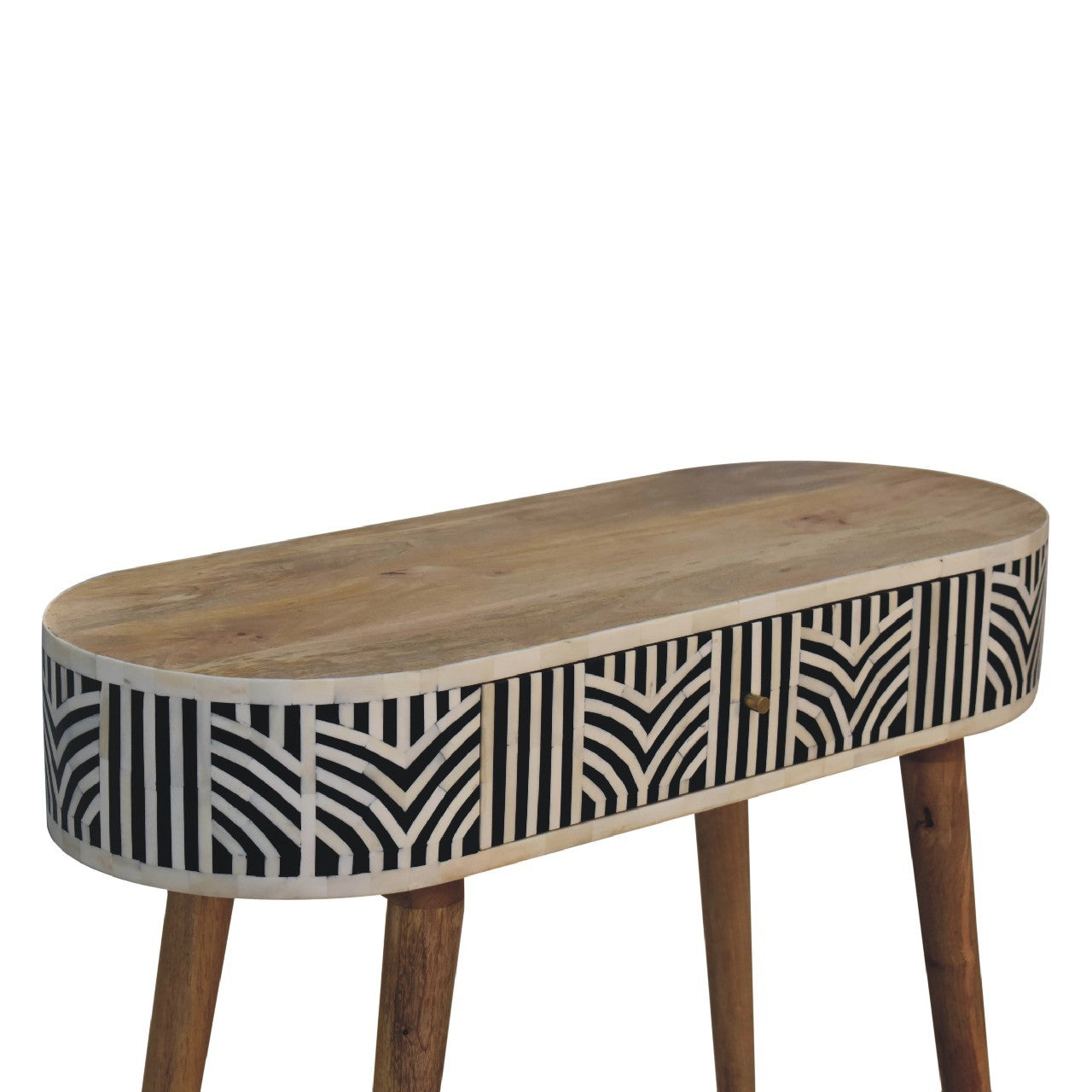 Edessa Bone Inlay Console Table Oak Solid Wood