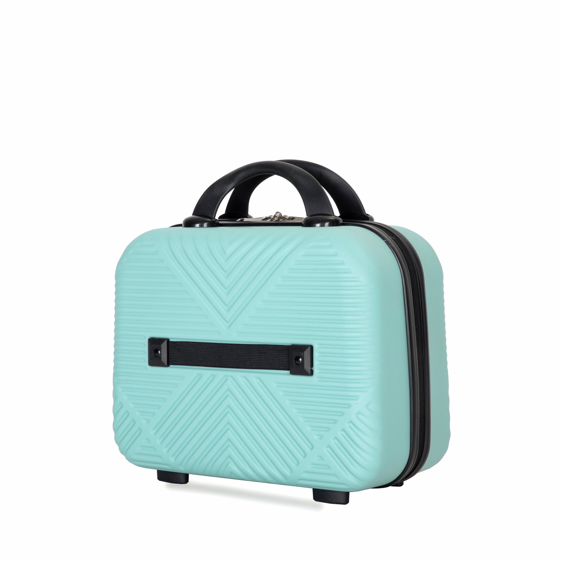 4 Piece Abs Lightweight Suitcase, 14 Inch Makeup Box, Aircraft Wheels 14 20 24 28 Light Blue Light Blue Abs